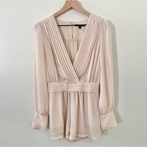 Evenuel Beige Pleated Romper